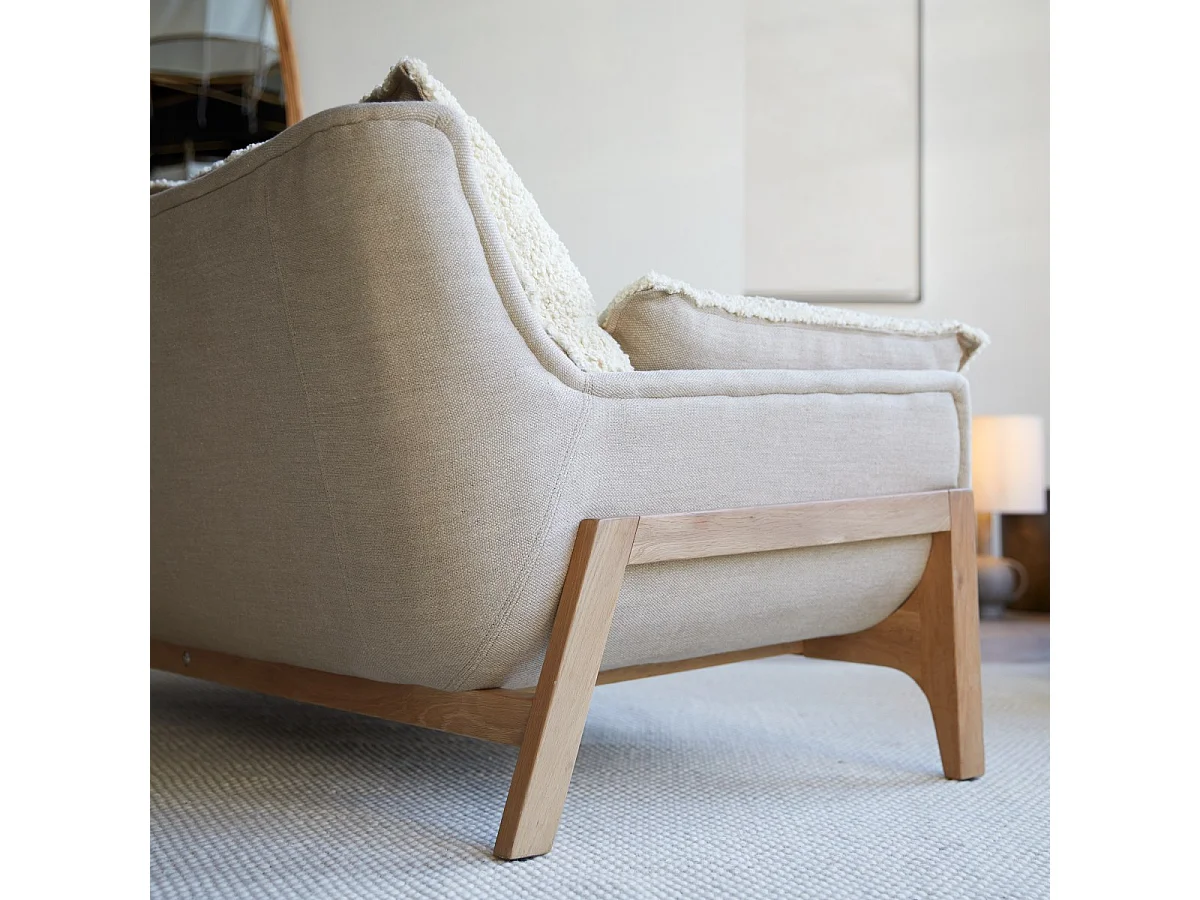Divano in tessuto Woodnest Linen, 2 posti