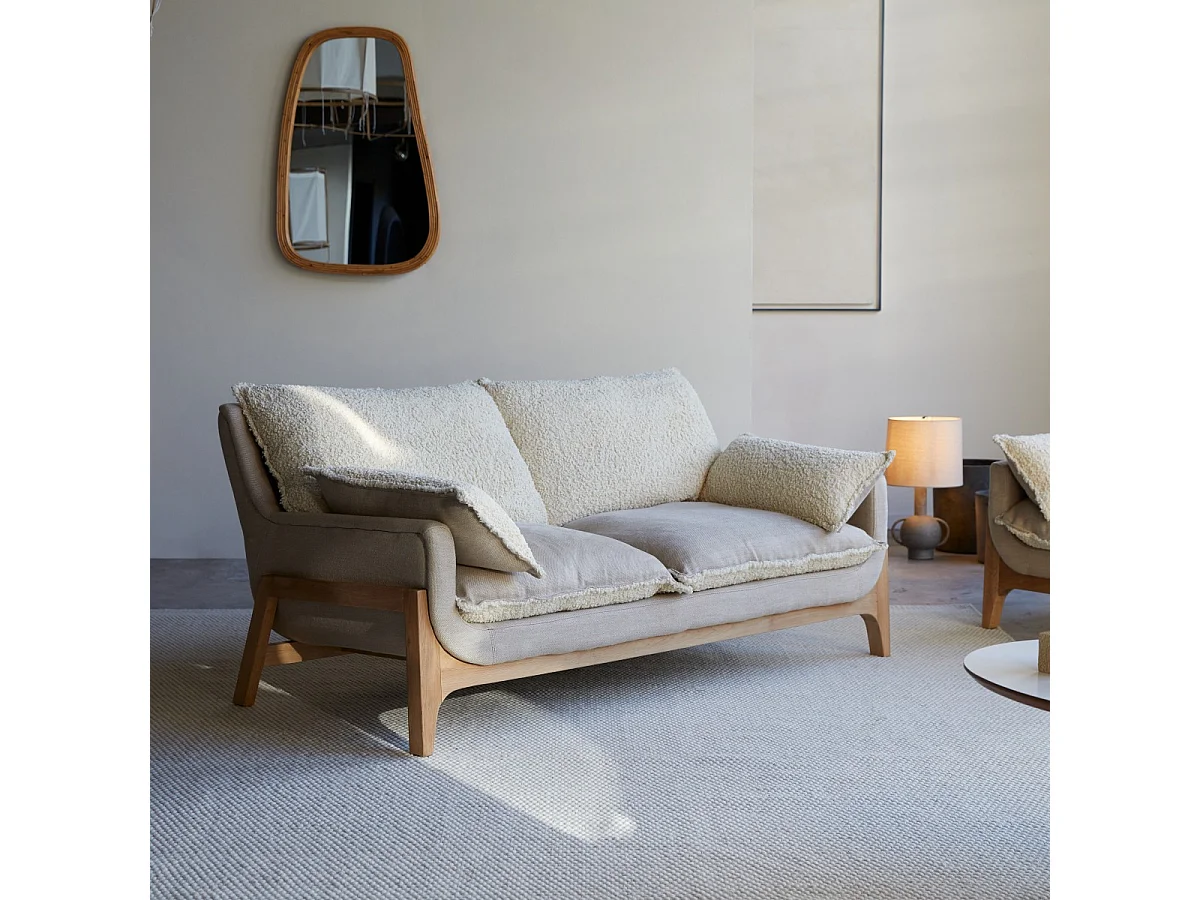 Divano in tessuto Woodnest Linen, 2 posti