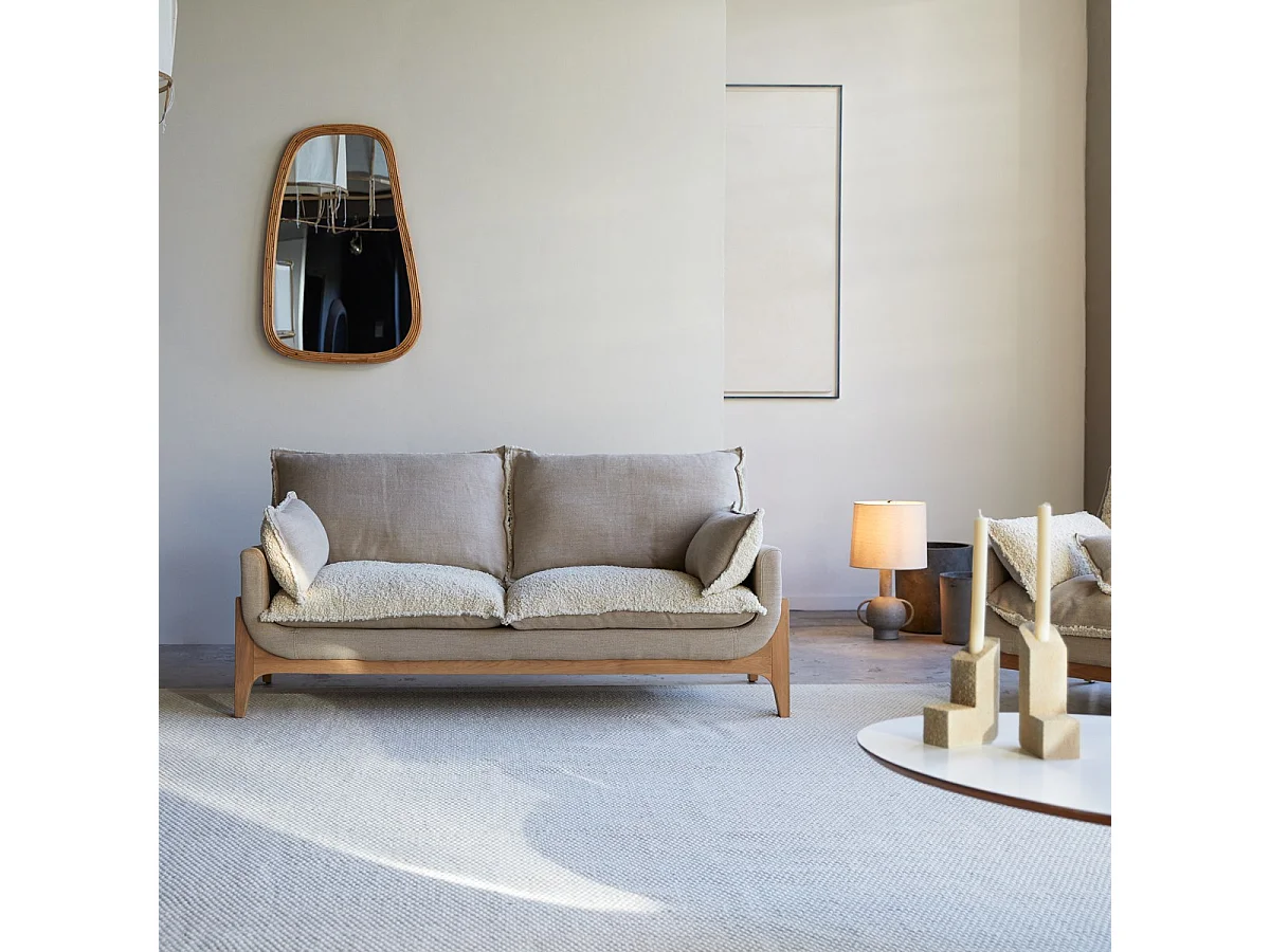 Divano in tessuto Woodnest Linen, 2 posti