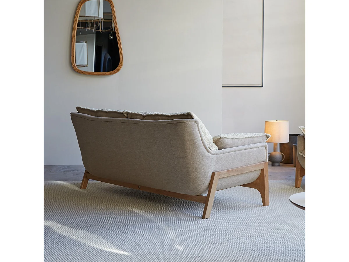 Divano in tessuto Woodnest Linen, 2 posti