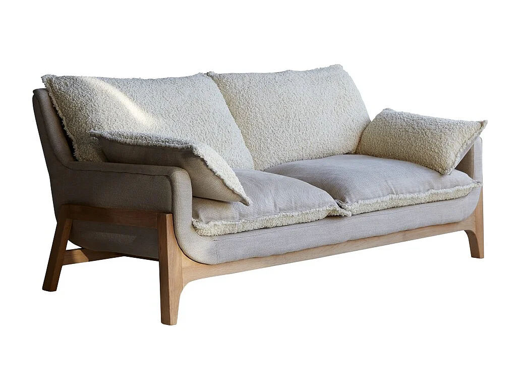 Divano in tessuto Woodnest Linen, 2 posti