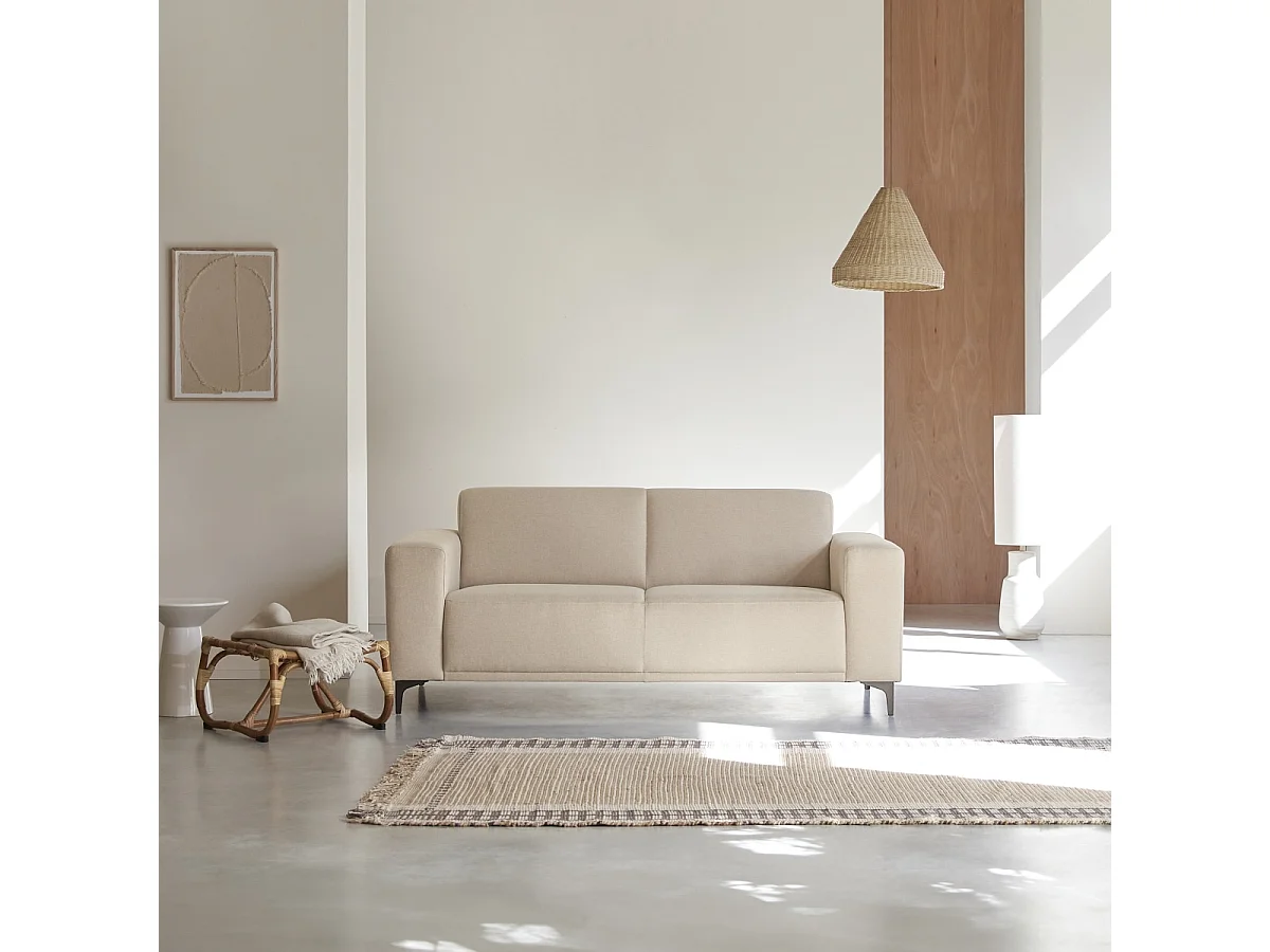 2,5-Sitzer-Sofa Lars mit ecrufarbenem Stoffbezug