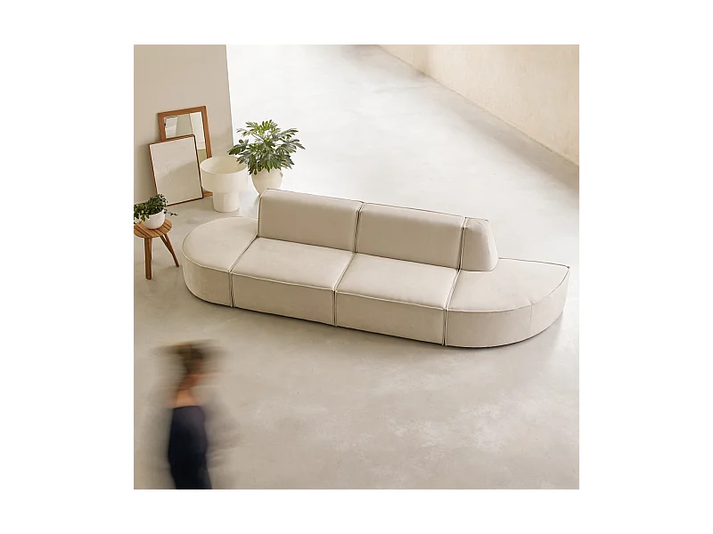 Canapé modulable Dario 2-3 places en tissu beige