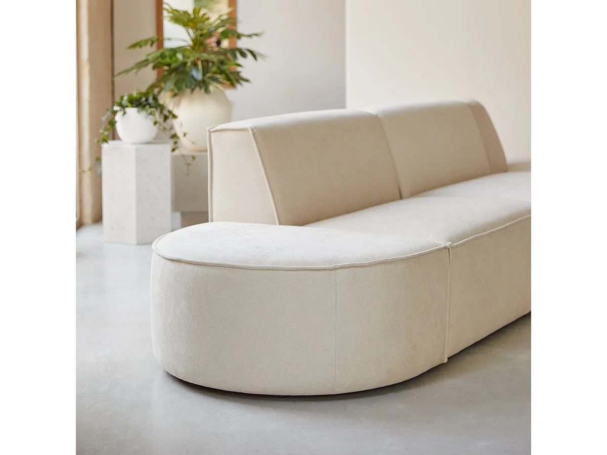 Divano modulabile Dario 2-3 posti in tessuto beige