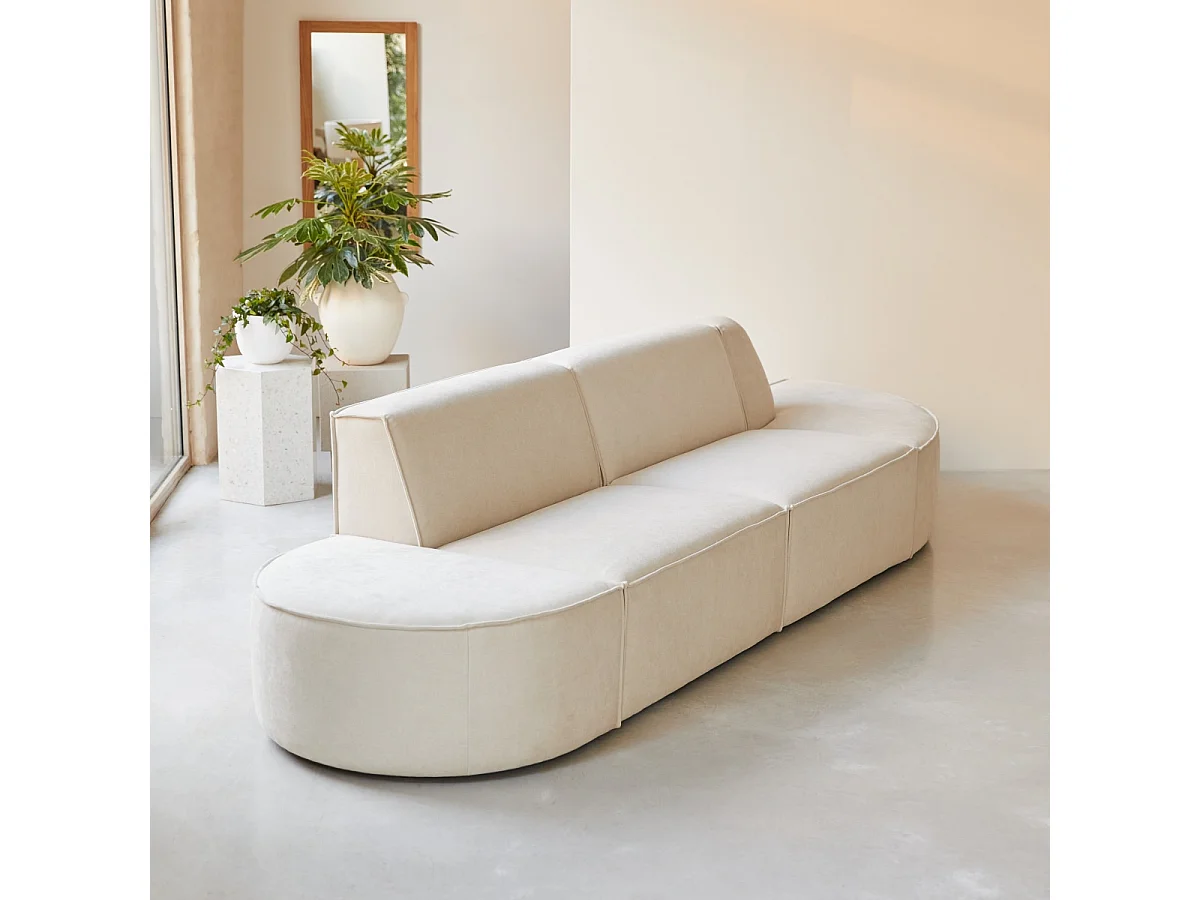 Divano modulabile Dario 2-3 posti in tessuto beige