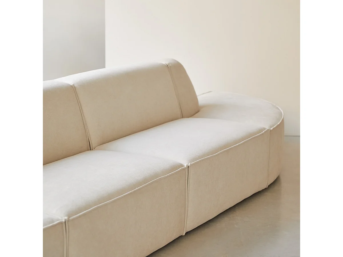 Divano modulabile Dario 2-3 posti in tessuto beige