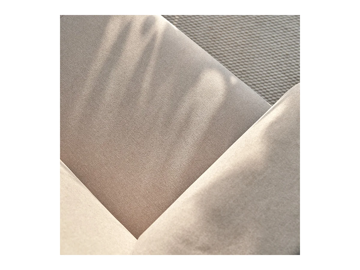 Canapé d'angle droit en tissu écru 270 x 180 cm Finn, 4 places