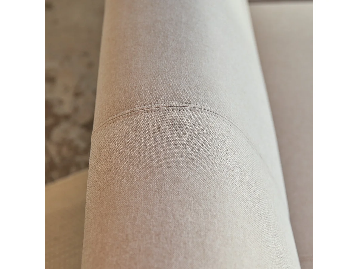 Canapé d'angle droit en tissu écru 270 x 180 cm Finn, 4 places