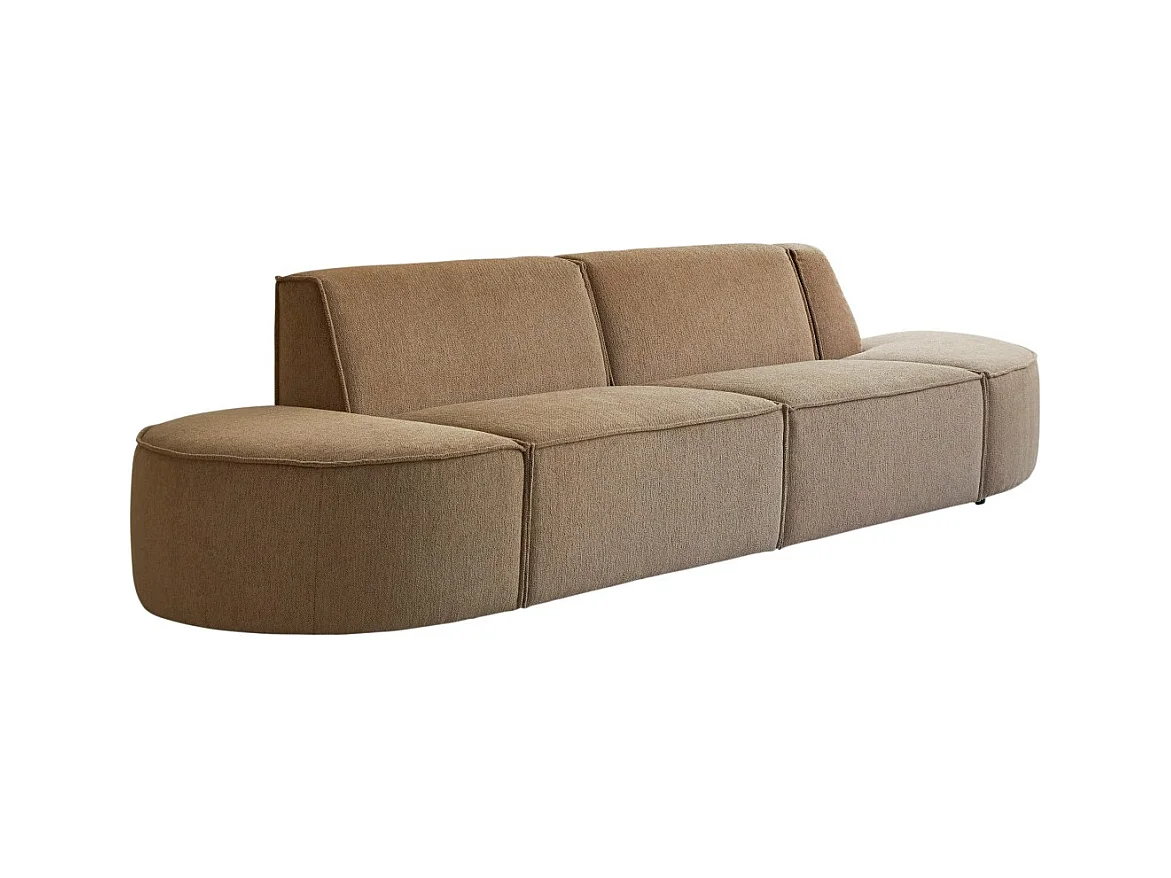 Modulares 2- oder 3-Sitzer-Sofa Dario aus camelfarbenem Stoff