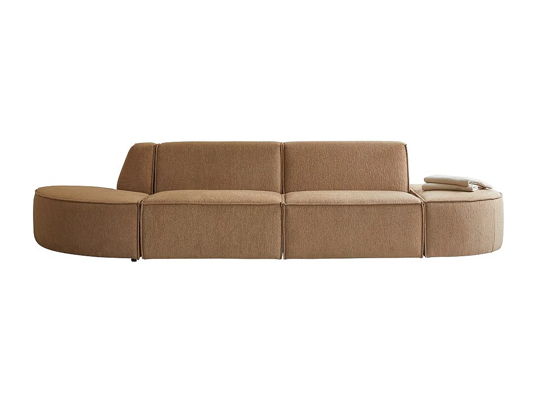 Modulares 2- oder 3-Sitzer-Sofa Dario aus camelfarbenem Stoff