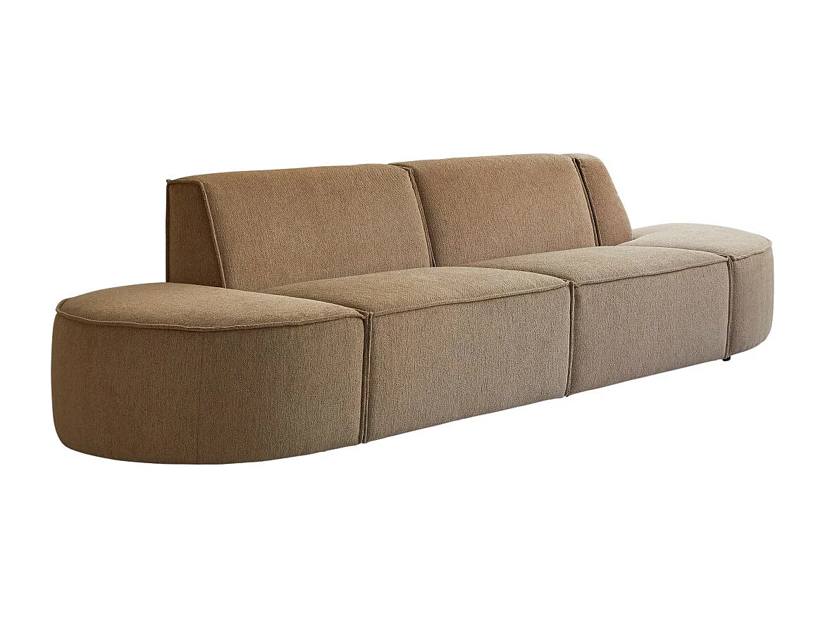 Divano modulabile Dario a 2-3 posti in tessuto cammello