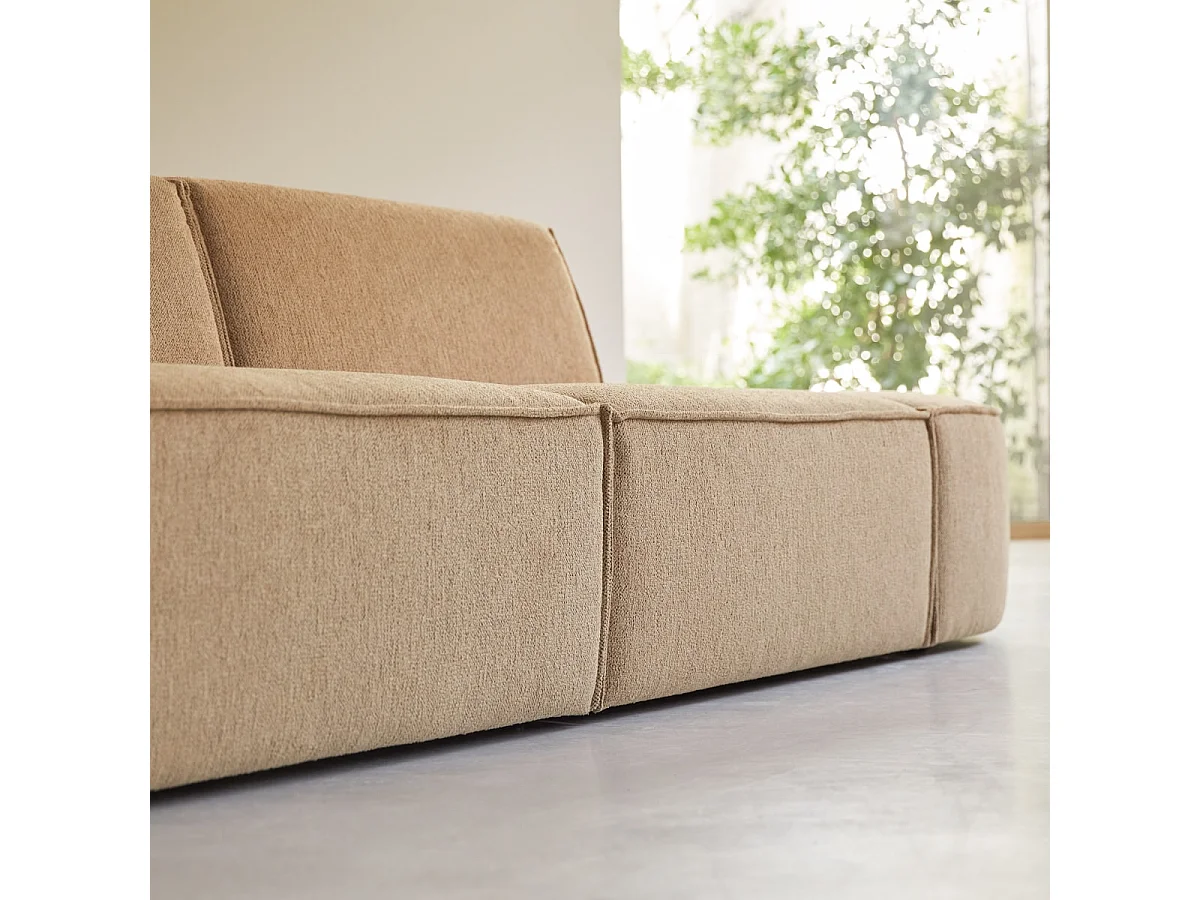 Divano modulabile Dario a 2-3 posti in tessuto cammello
