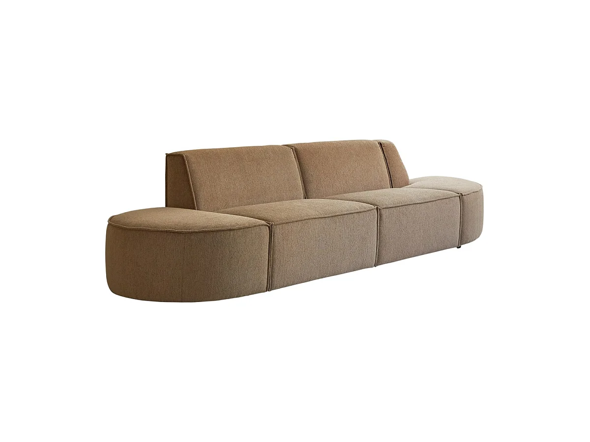 Canapé modulable Dario 2-3 places en tissu camel