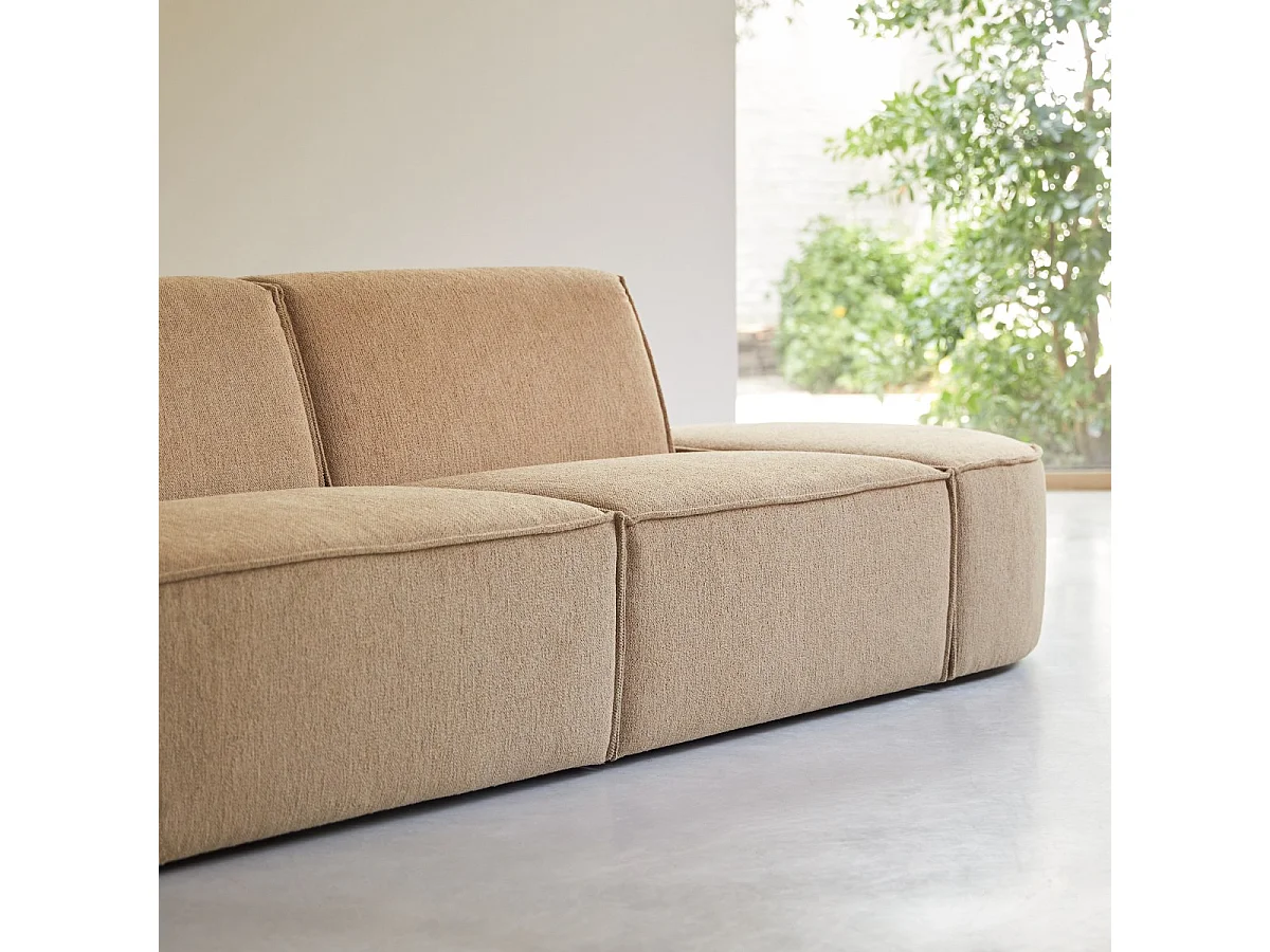 Canapé modulable Dario 2-3 places en tissu camel