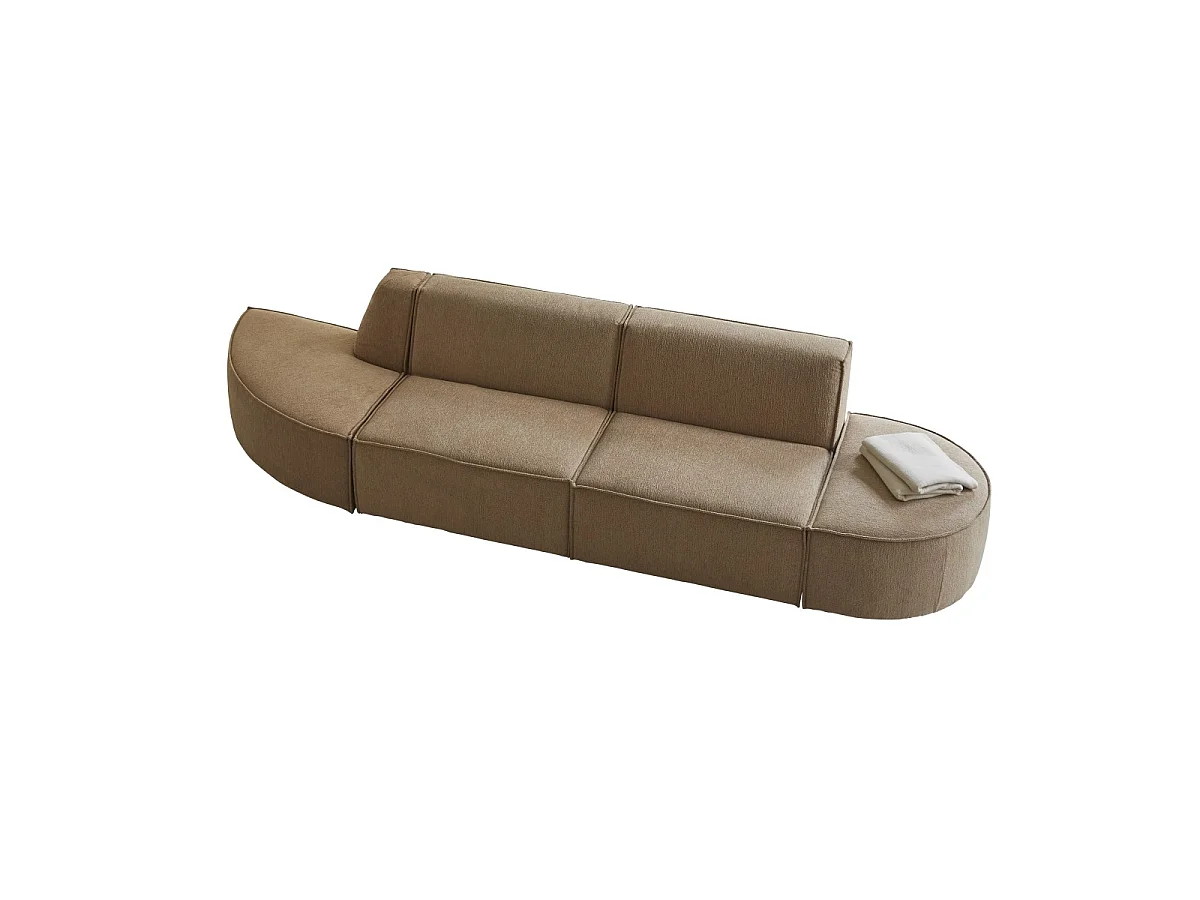 Canapé modulable Dario 2-3 places en tissu camel