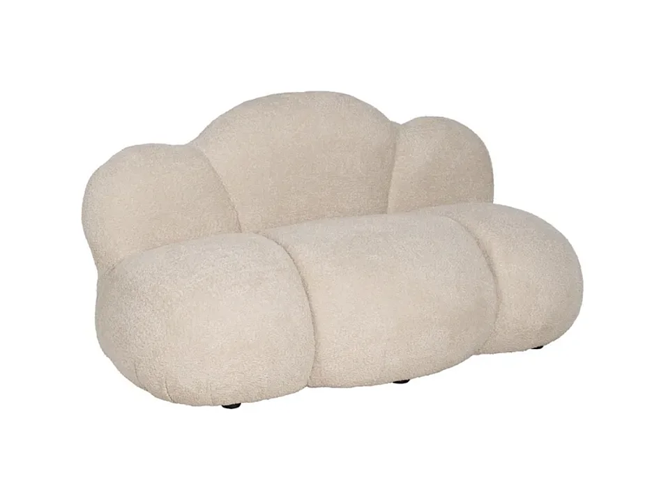 Canapé nuage en tissu bouclette beige, assise moelleuse et design cocon – TERRAR