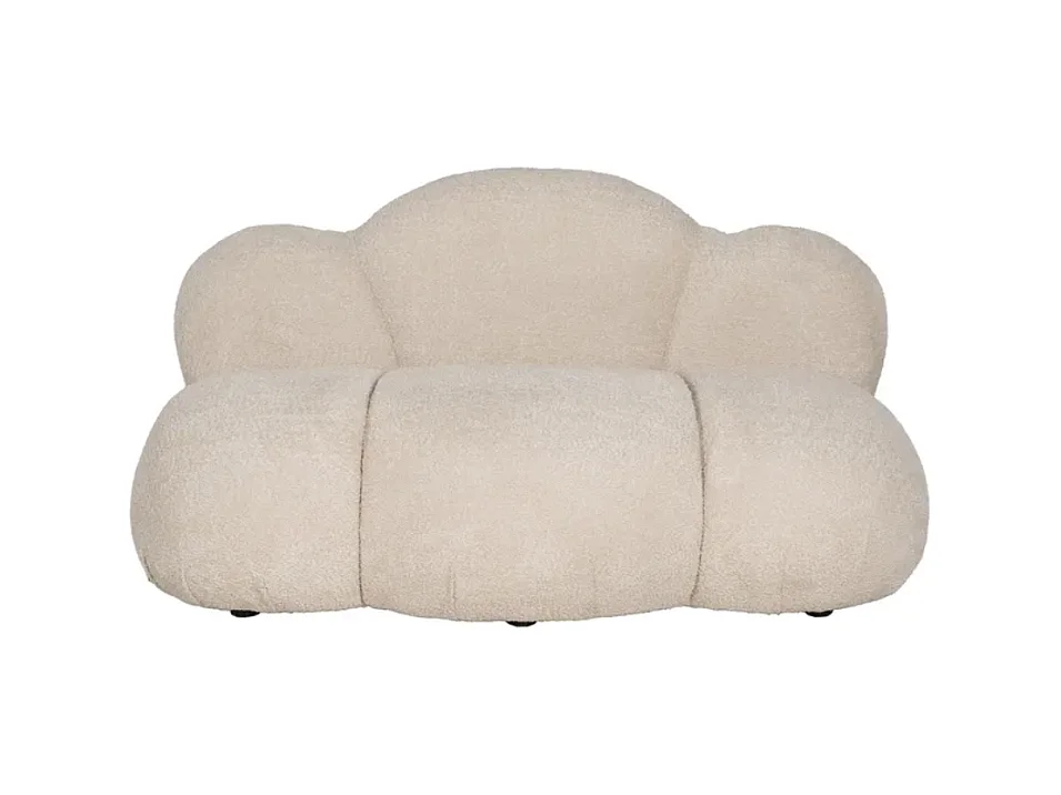 Canapé nuage en tissu bouclette beige, assise moelleuse et design cocon – TERRAR