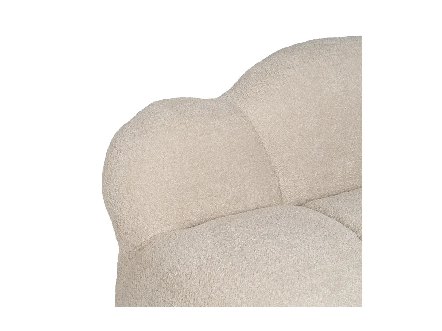 Canapé nuage en tissu bouclette beige, assise moelleuse et design cocon – TERRAR