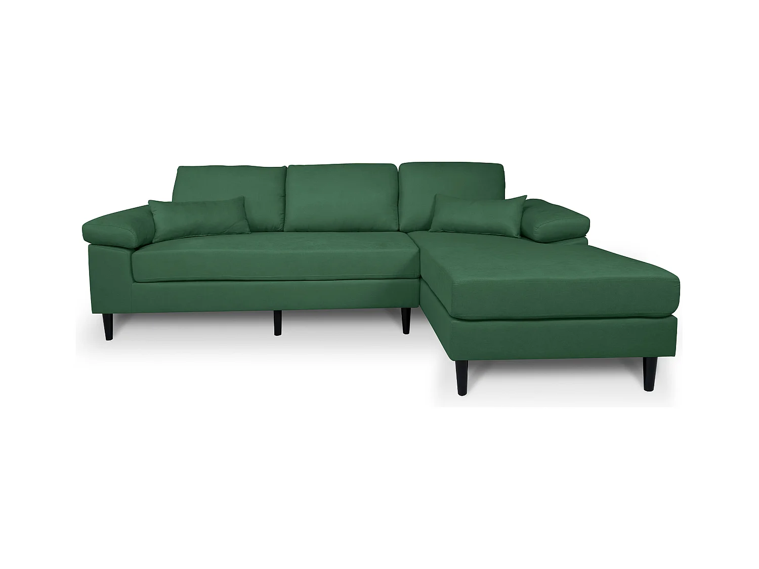 Divano angolare 3 posti con chaise longue destra tessuto verde abete – Washington