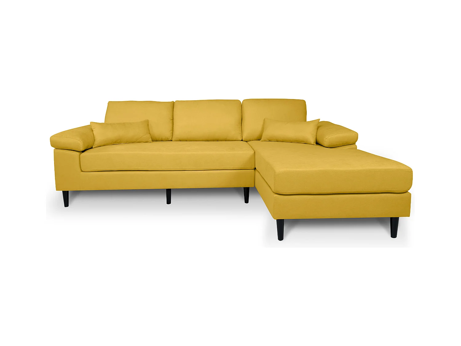 Divano angolare 3 posti con chaise longue destra tessuto giallo – Washington
