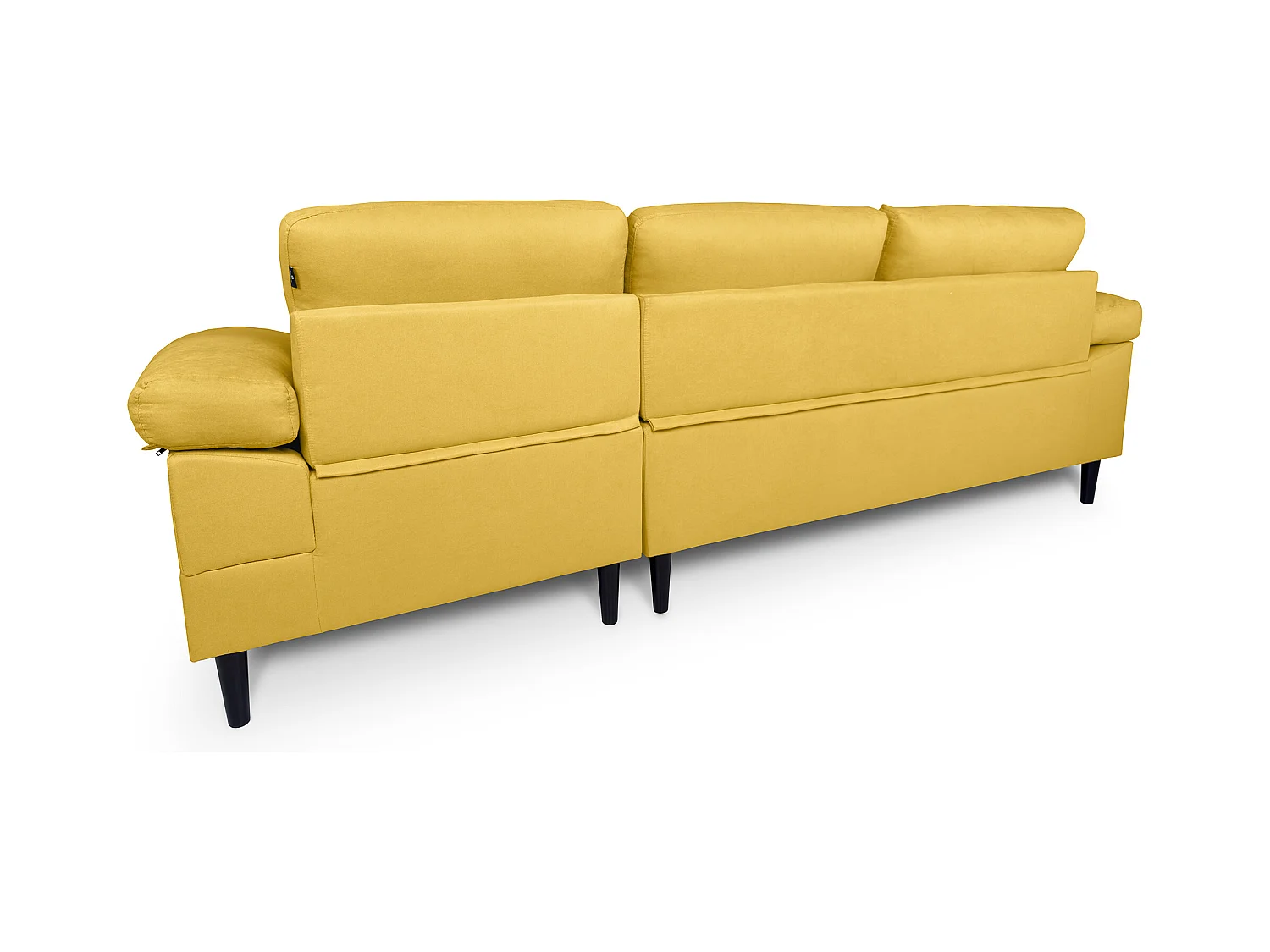 Divano angolare 3 posti con chaise longue destra tessuto giallo – Washington