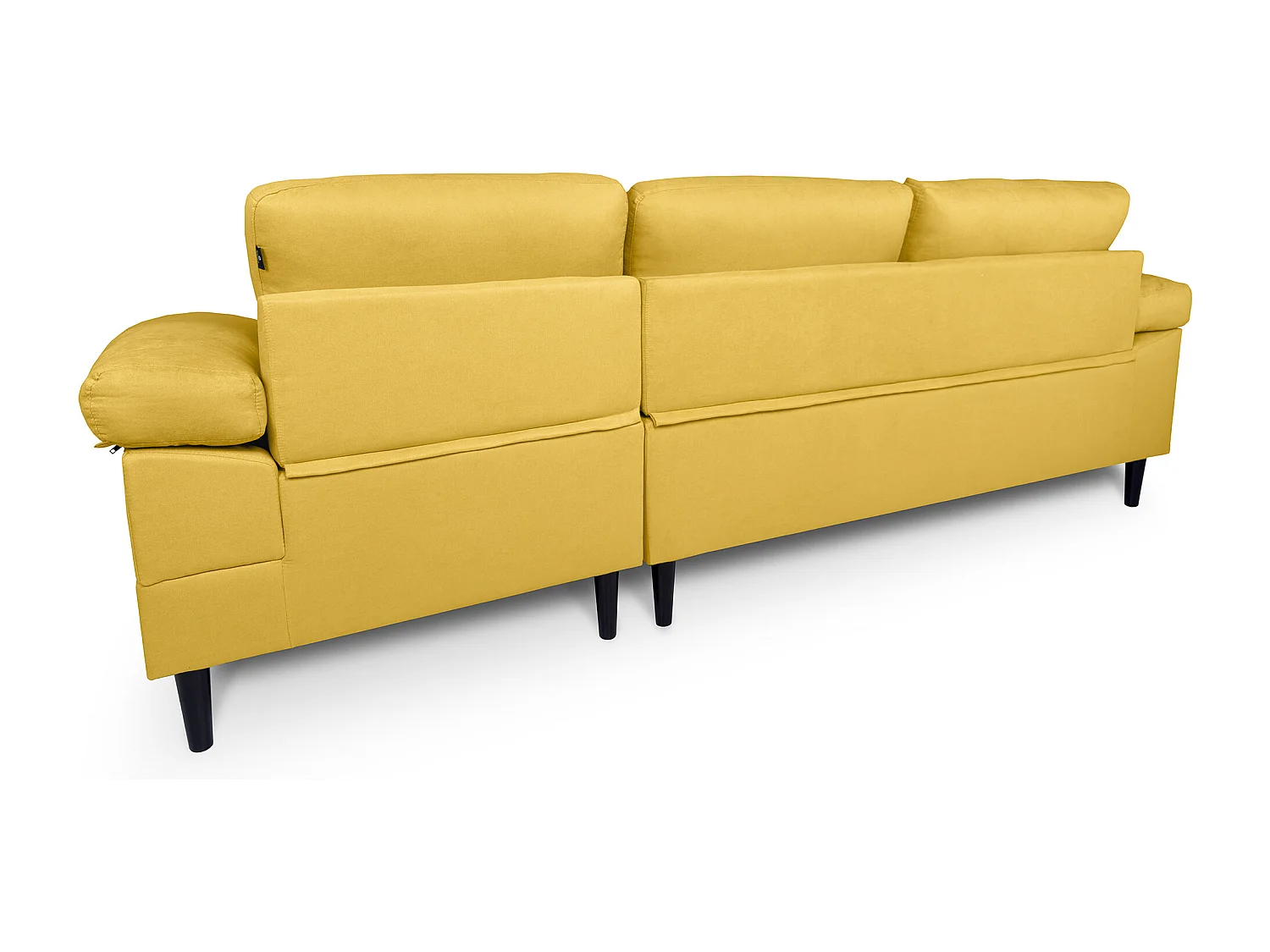 Divano angolare 3 posti con chaise longue destra tessuto giallo – Washington