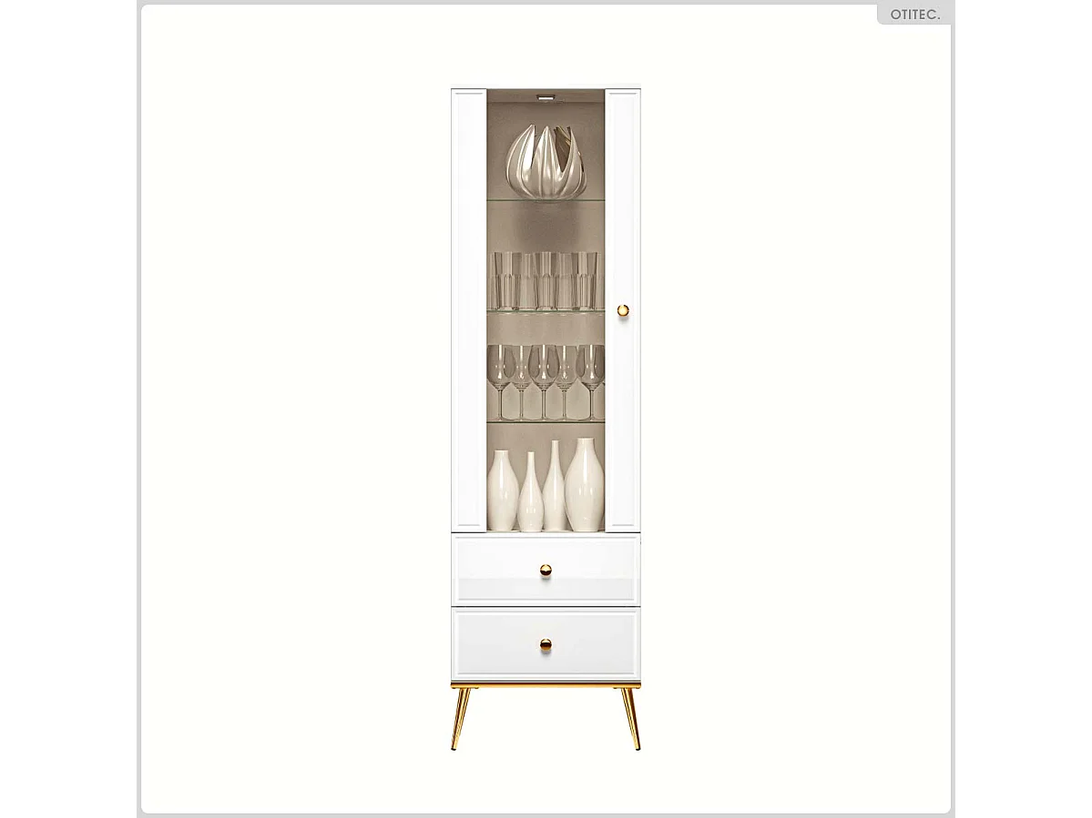 Armoire Vitrine - H.190 x L.55 x P.40 cm - PRESTIGE
