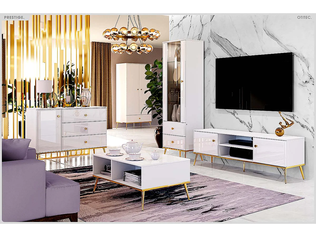 Armoire Vitrine - H.190 x L.55 x P.40 cm - PRESTIGE