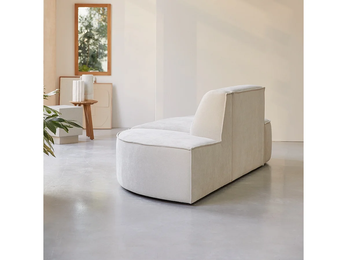 Divano modulabile a 2 posti Dario in tessuto beige