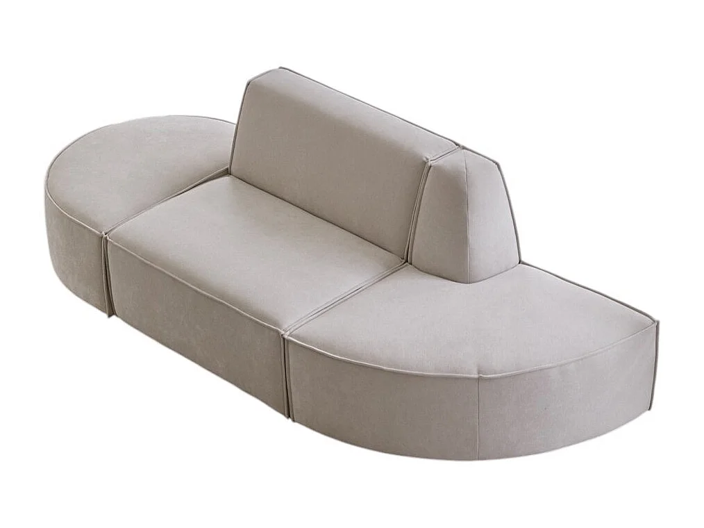 Divano modulabile a 2 posti Dario in tessuto beige