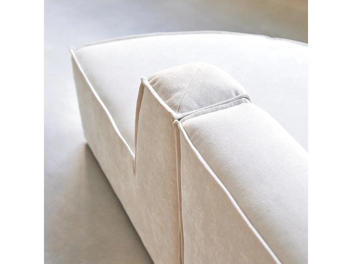 Divano modulabile a 2 posti Dario in tessuto beige