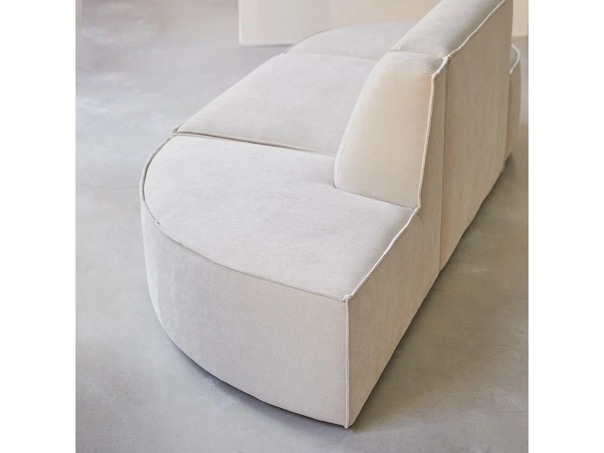 Divano modulabile a 2 posti Dario in tessuto beige