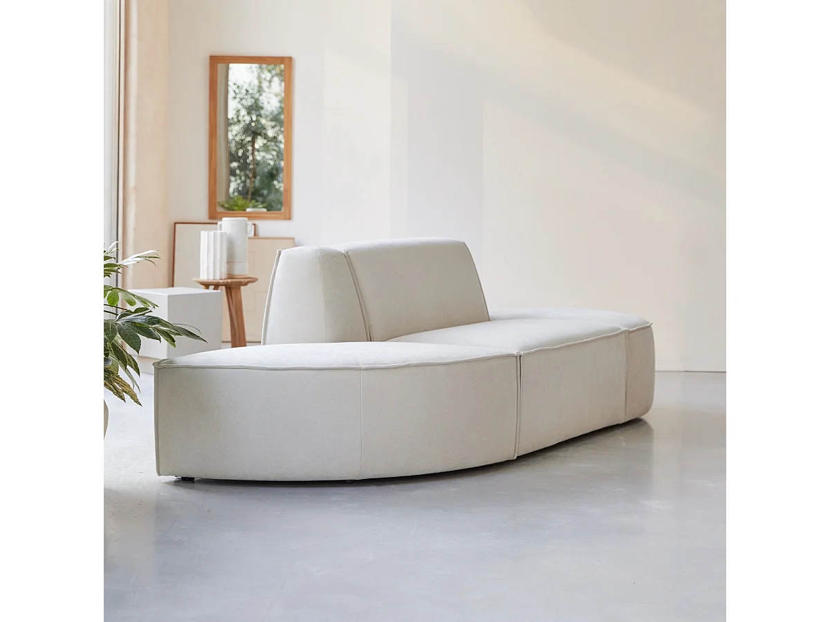 Divano modulabile a 2 posti Dario in tessuto beige