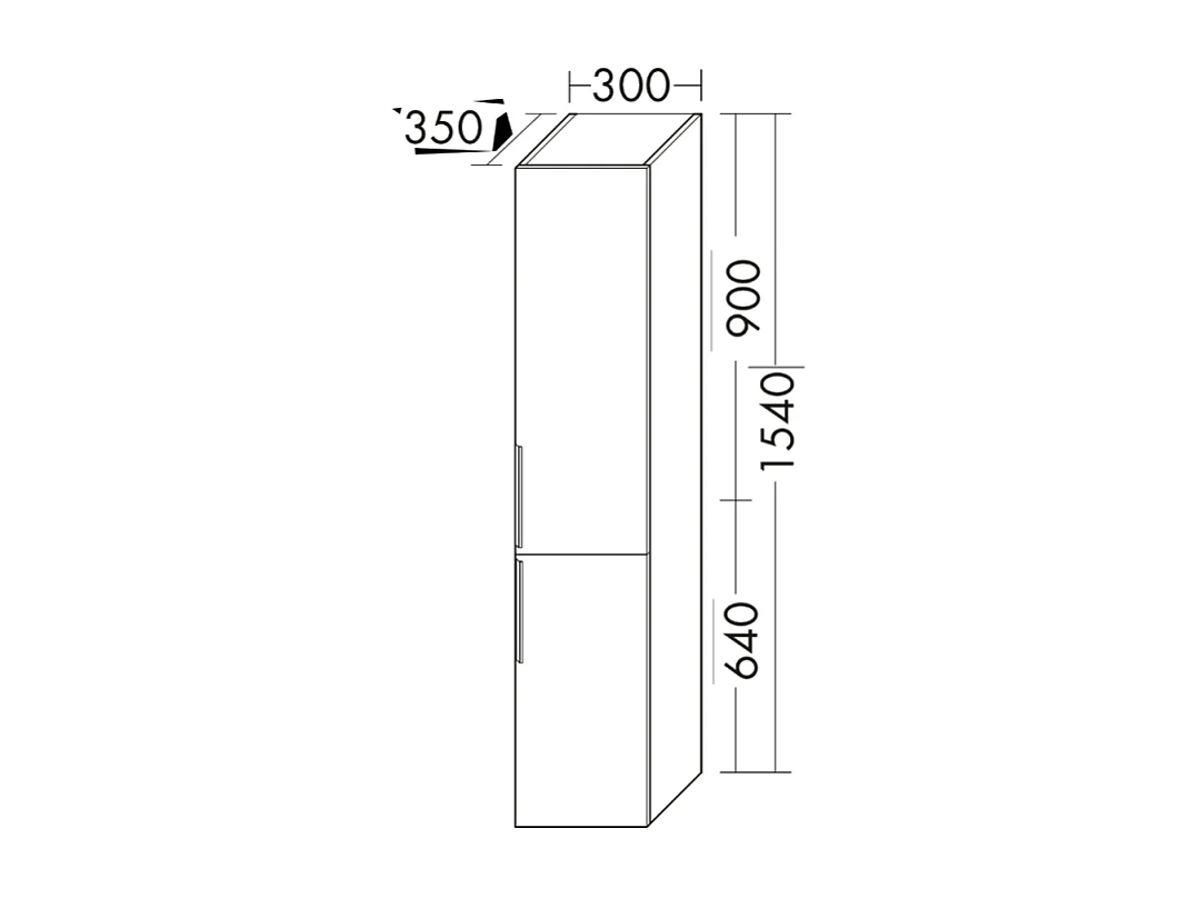 Colonne de salle de bain BURGBAD Olena 2 portes chêne clair