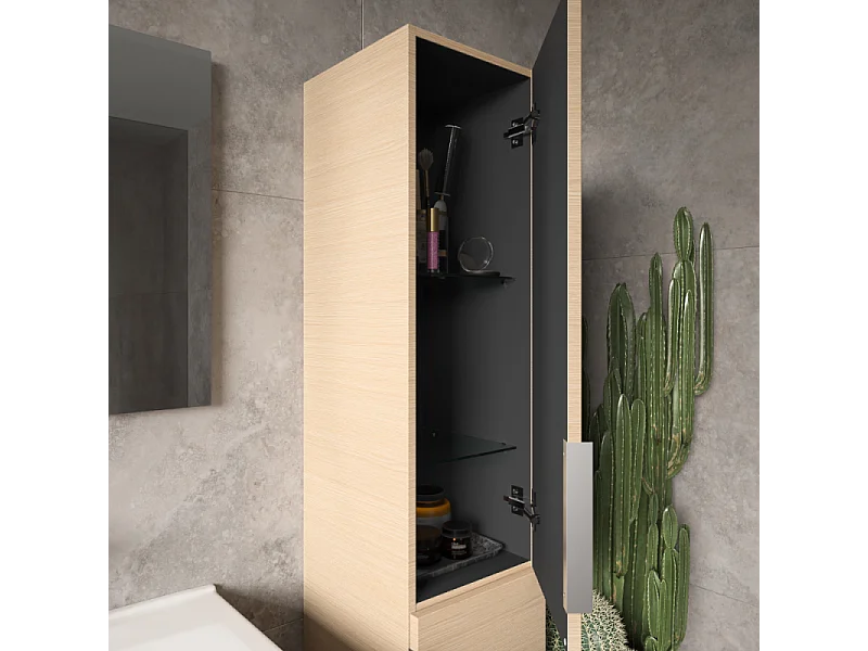 Colonne de salle de bain BURGBAD Olena 2 portes chêne clair