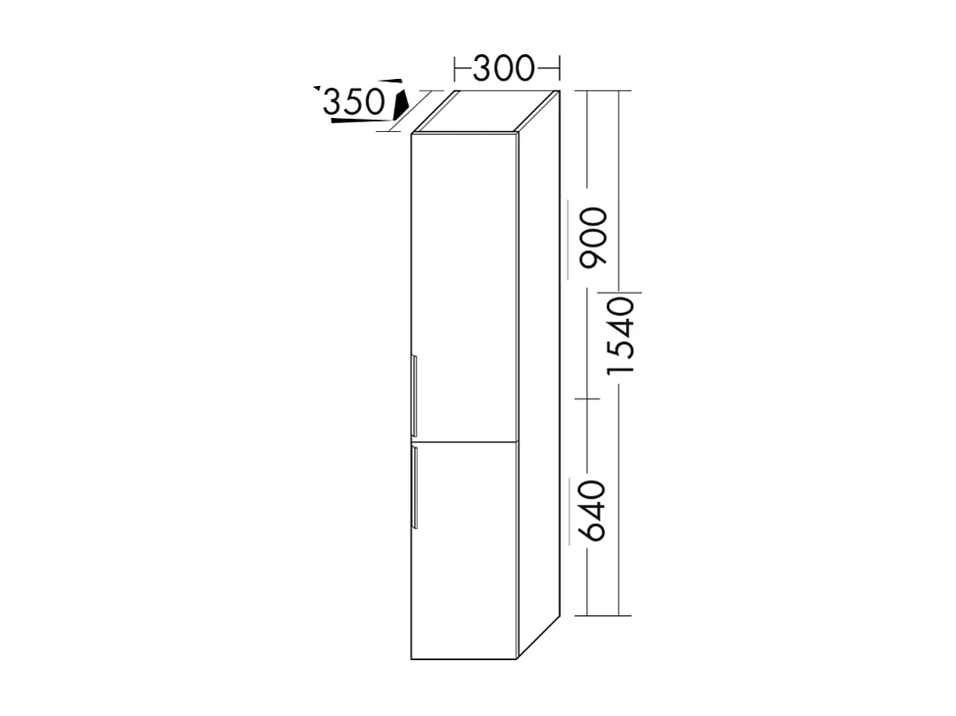 Colonne de salle de bain BURGBAD Olena 2 portes chêne clair