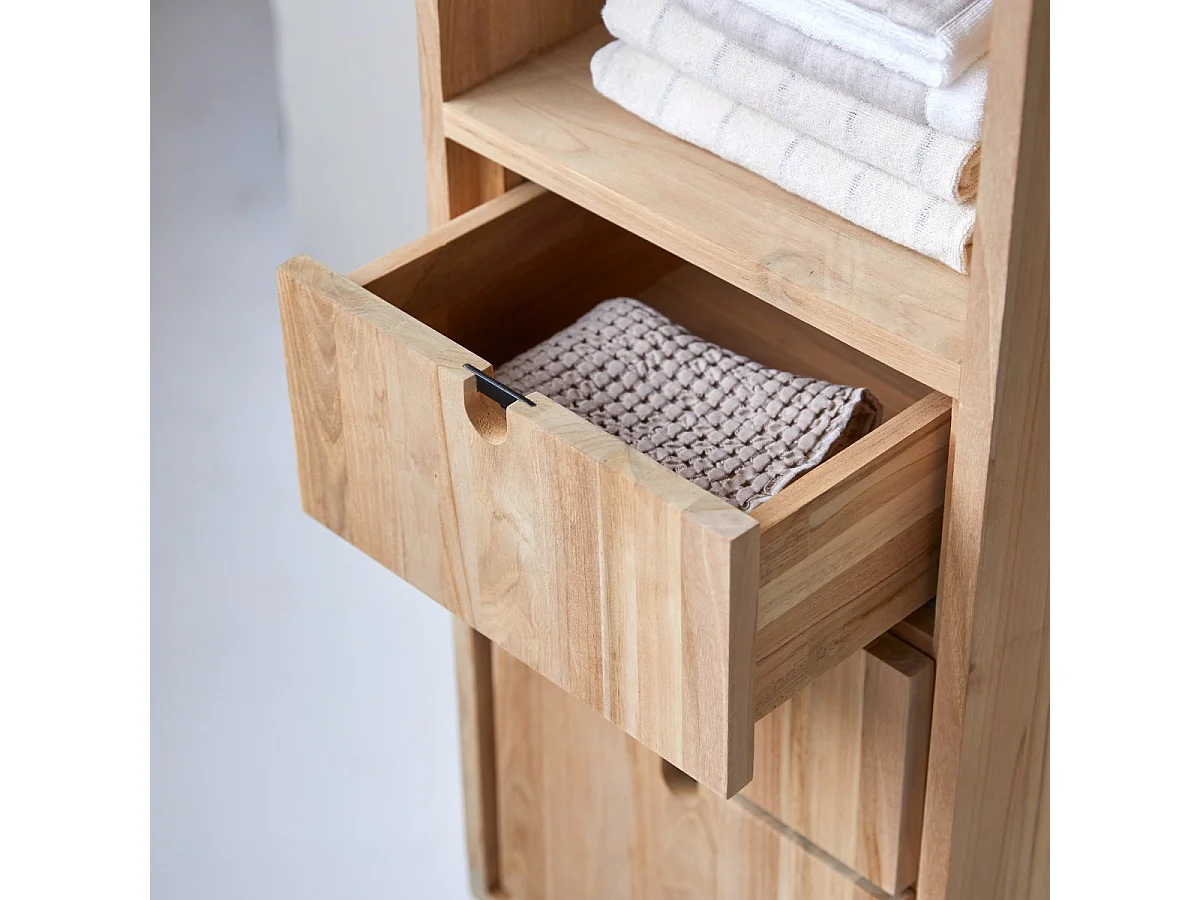 Scaffale a colonna in legno di teak 180 Jonàk