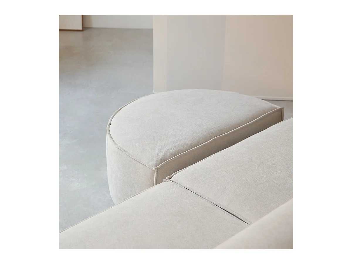 2-Sitzer-Modul-Sitzbank Dario mit beigefarbenem Stoffbezug