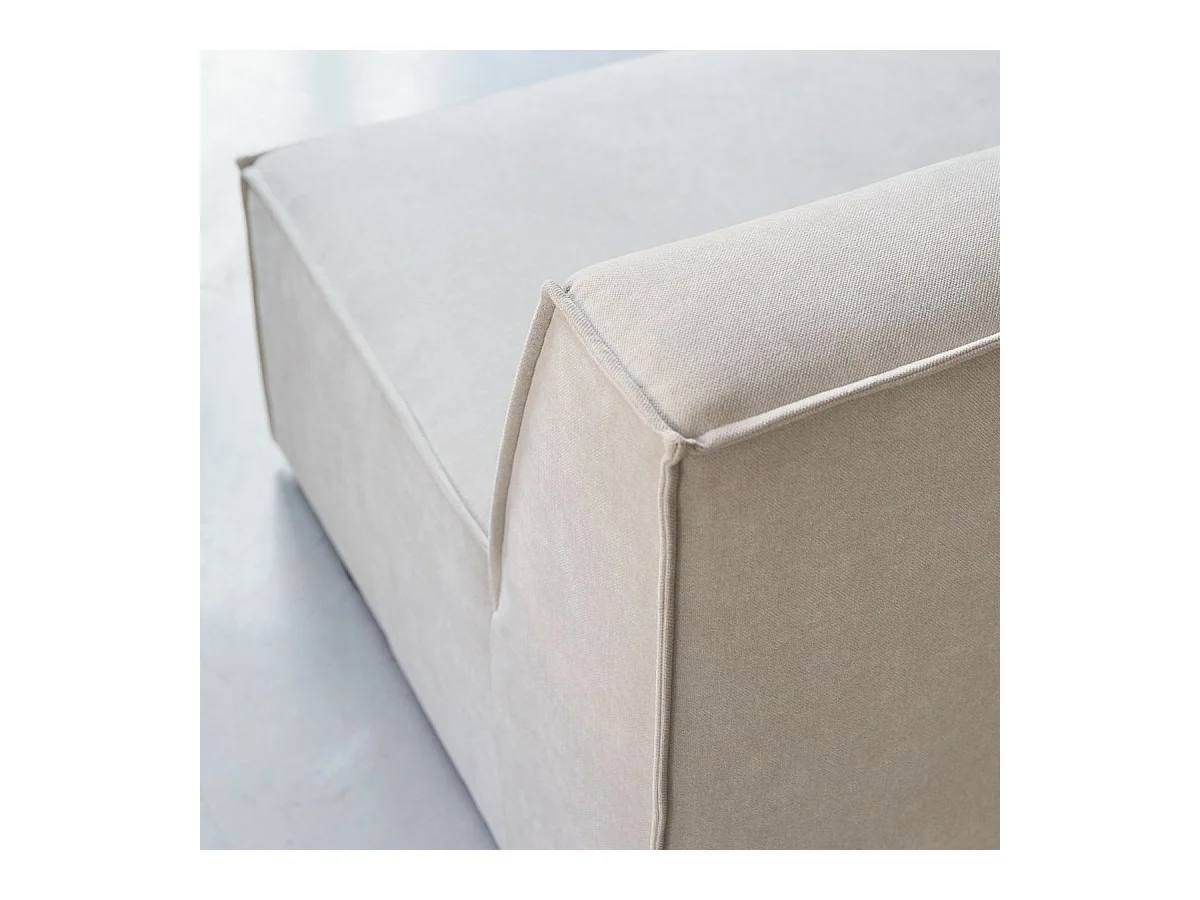 2-Sitzer-Modul-Sitzbank Dario mit beigefarbenem Stoffbezug