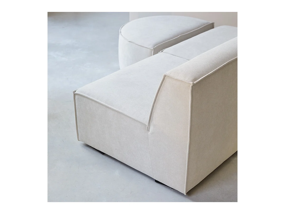 2-Sitzer-Modul-Sitzbank Dario mit beigefarbenem Stoffbezug