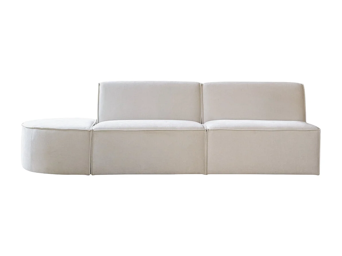Banquette modulable Dario 2 places en tissu beige
