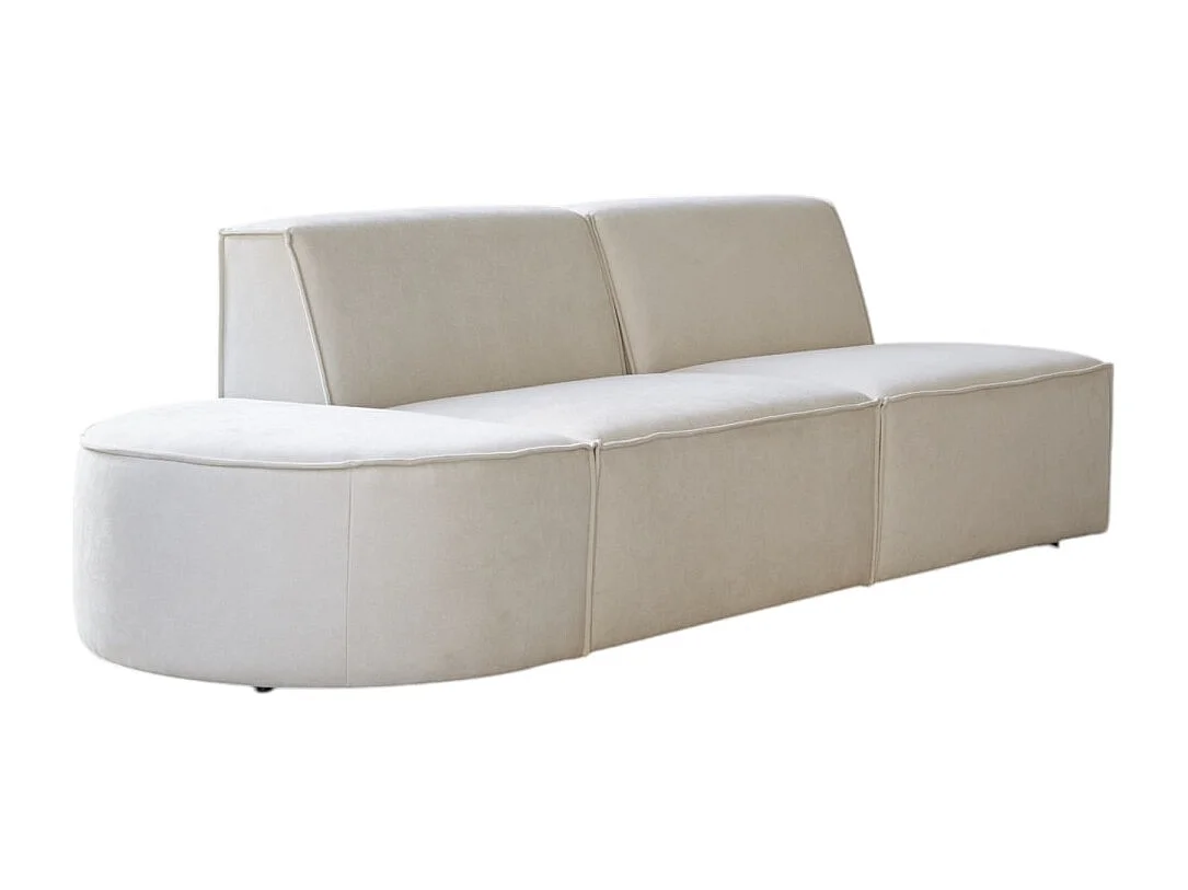 Banquette modulable Dario 2 places en tissu beige