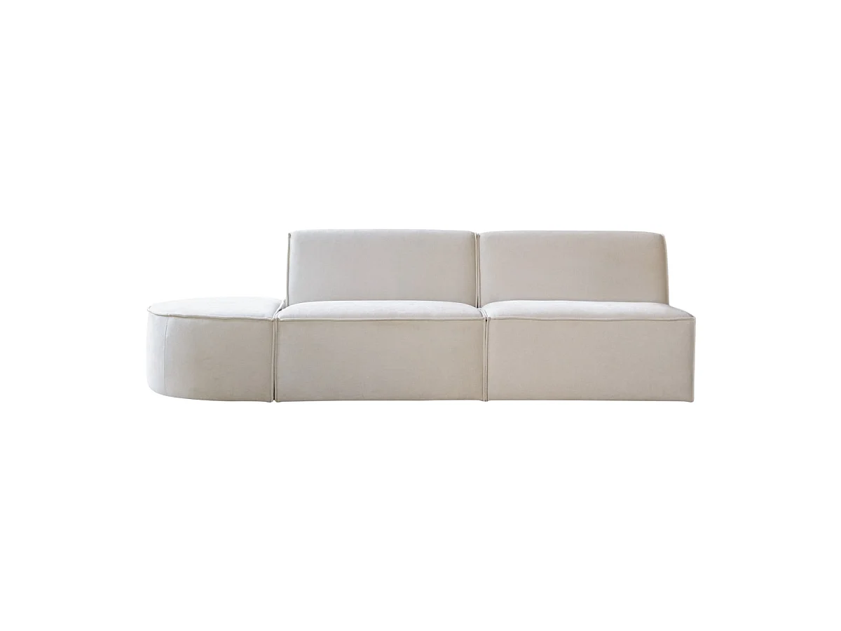 Banquette modulable Dario 2 places en tissu beige