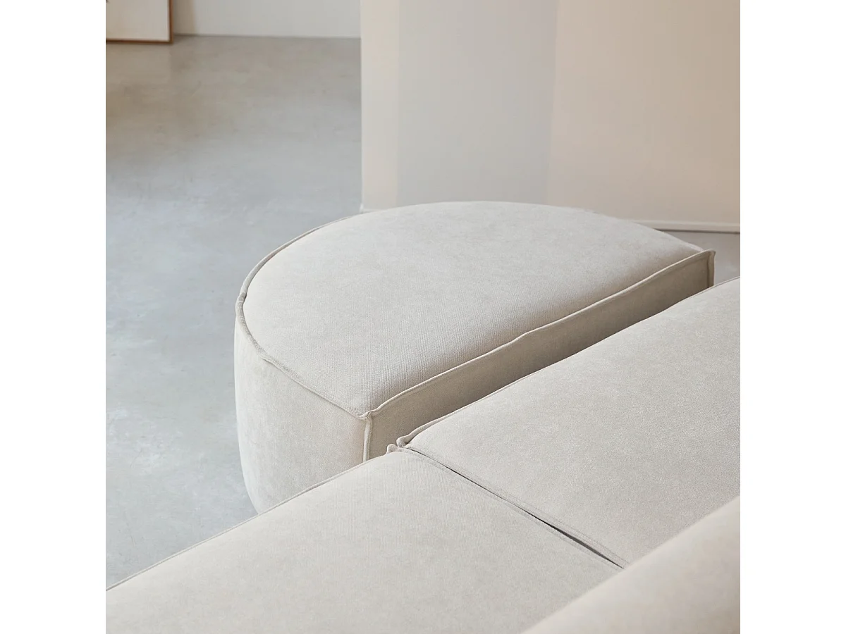 Banquette modulable Dario 2 places en tissu beige