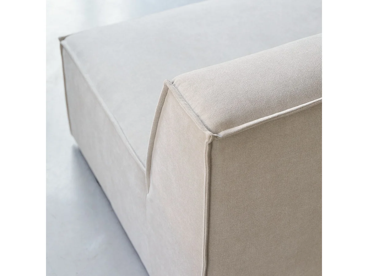 Banquette modulable Dario 2 places en tissu beige