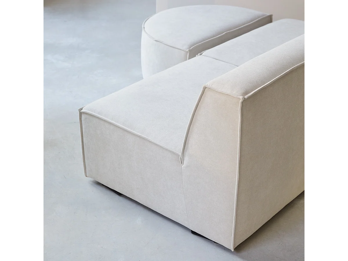 Banquette modulable Dario 2 places en tissu beige