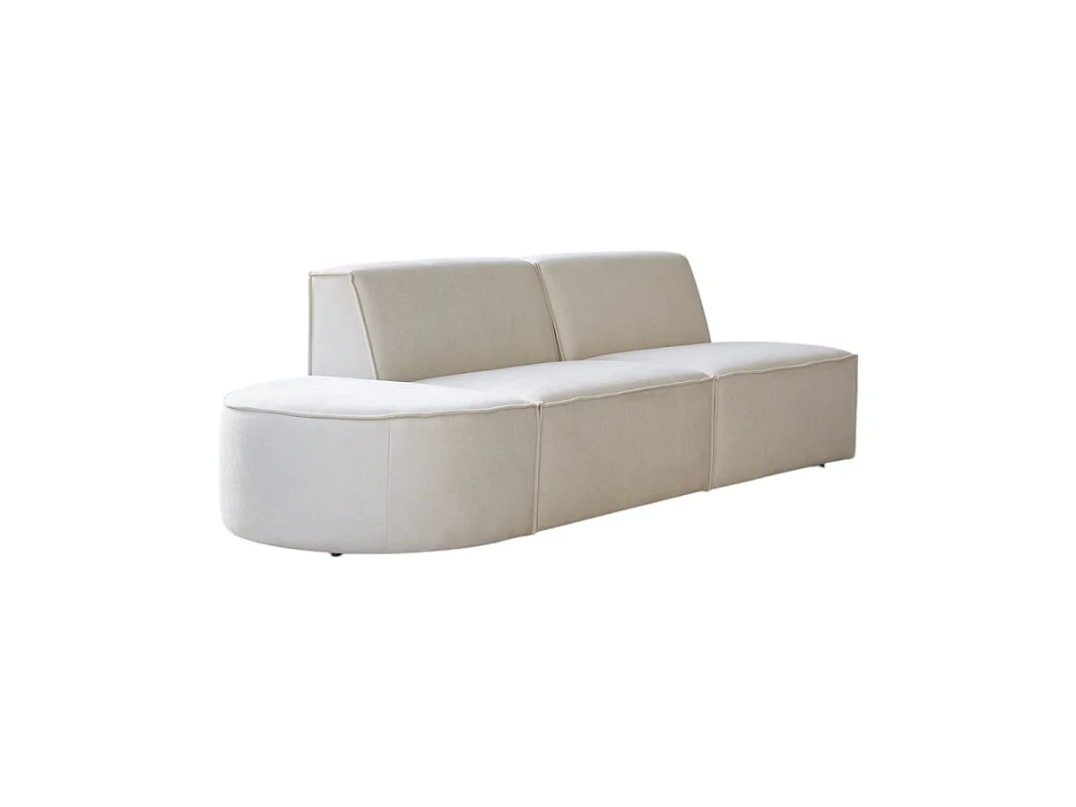 Banquette modulable Dario 2 places en tissu beige