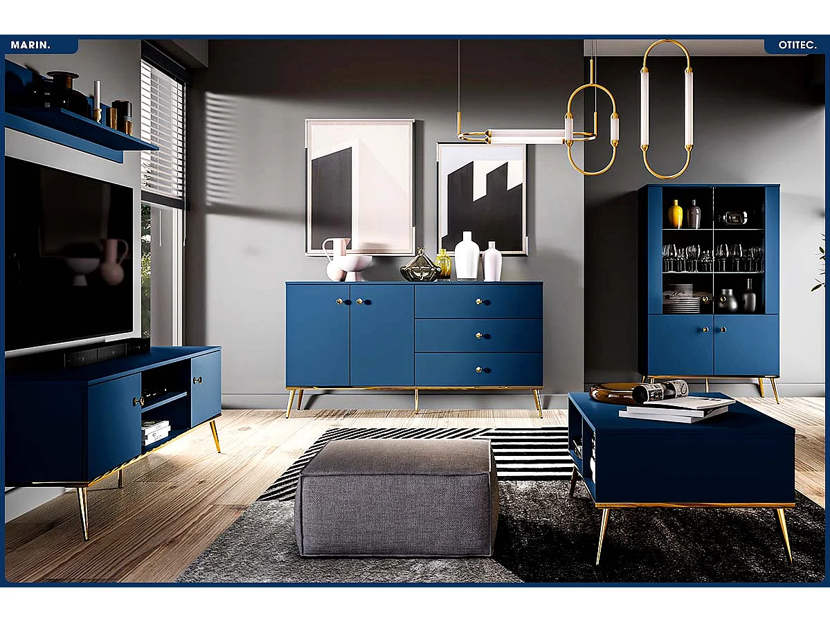 Armoire Vitrine - H.150 x L.92 x P.40 cm - MARIN