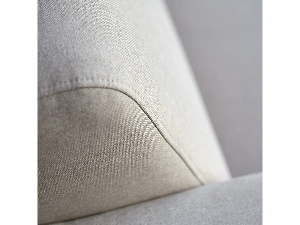 Divano angolare destro in tessuto écru 295 x 185 cm Lars, 5 posti