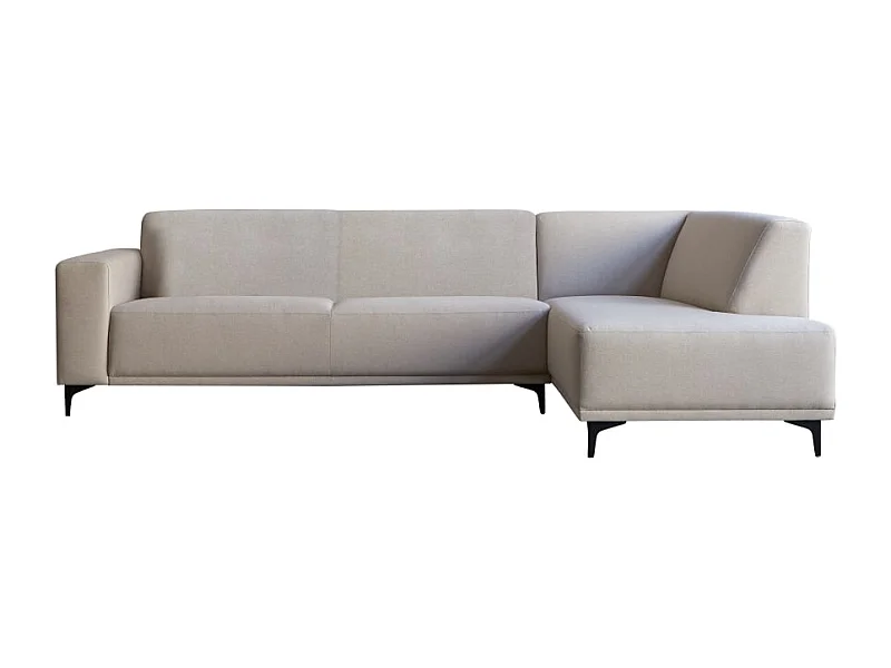 Divano angolare destro in tessuto écru 295 x 185 cm Lars, 5 posti